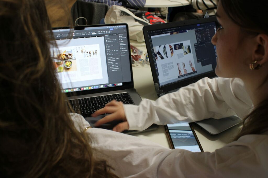 Travail sur le moodboard d'un photo shooting dans le cadre du projet magazine de ISG Luxury Program