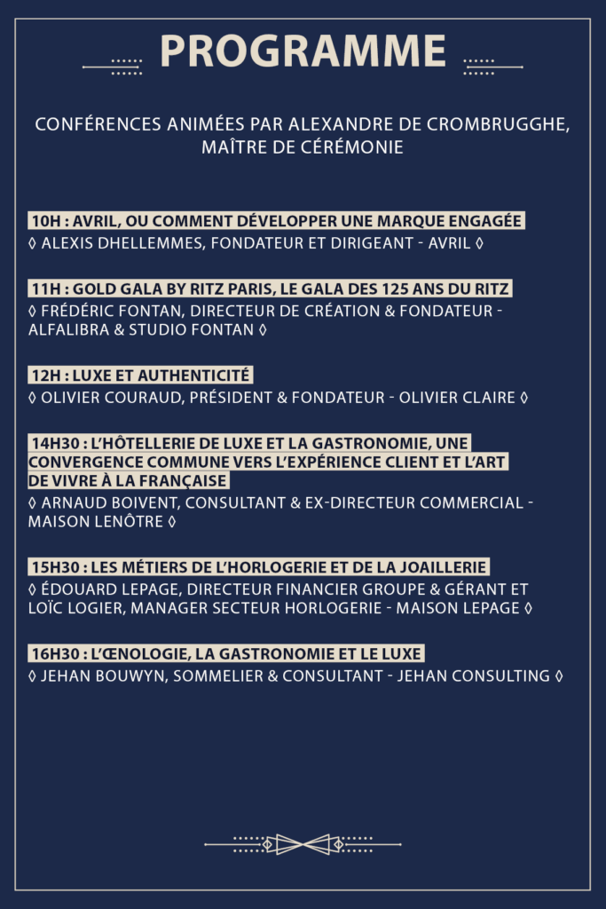 Programme Rendez-vous du Luxe ISG LUXURY Lille