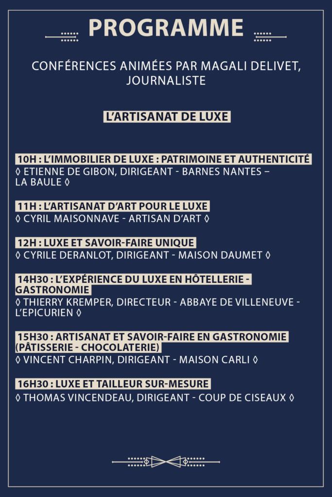 Programme Rendez-vous du Luxe ISG LUXURY Nantes