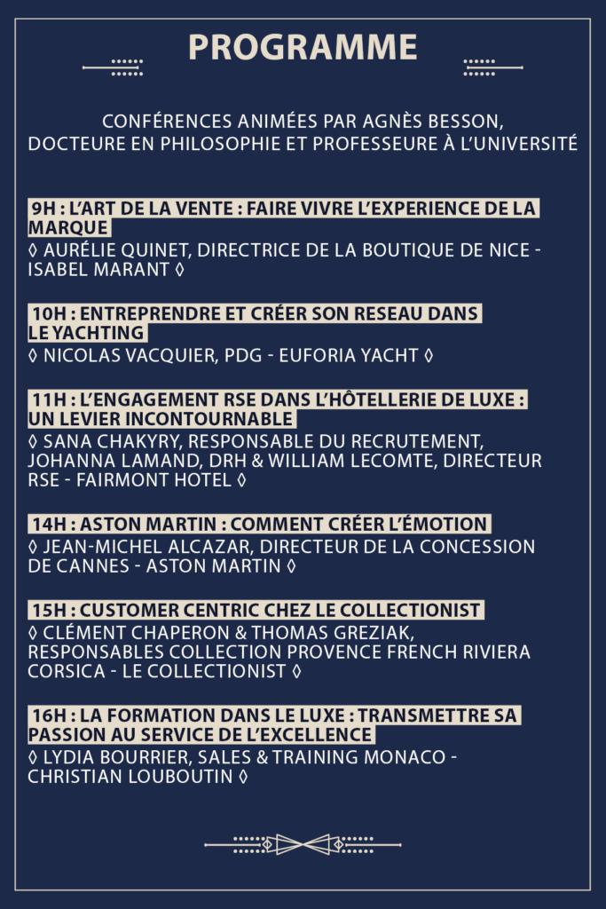 Programme Rendez-vous du Luxe ISG LUXURY Nice
