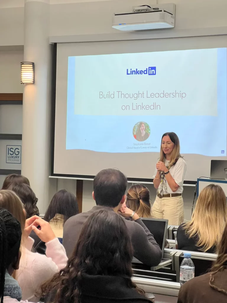 Stéphanie Barret, Global Head of Luxury de LinkedIn - atelier profil LinekdIn